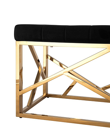 Банкетка-скамейка АРТ ДЕКО вельвет черный сталь золото (с) Банкетка-скамейка АРТ ДЕКО вельвет черный сталь золото (с)